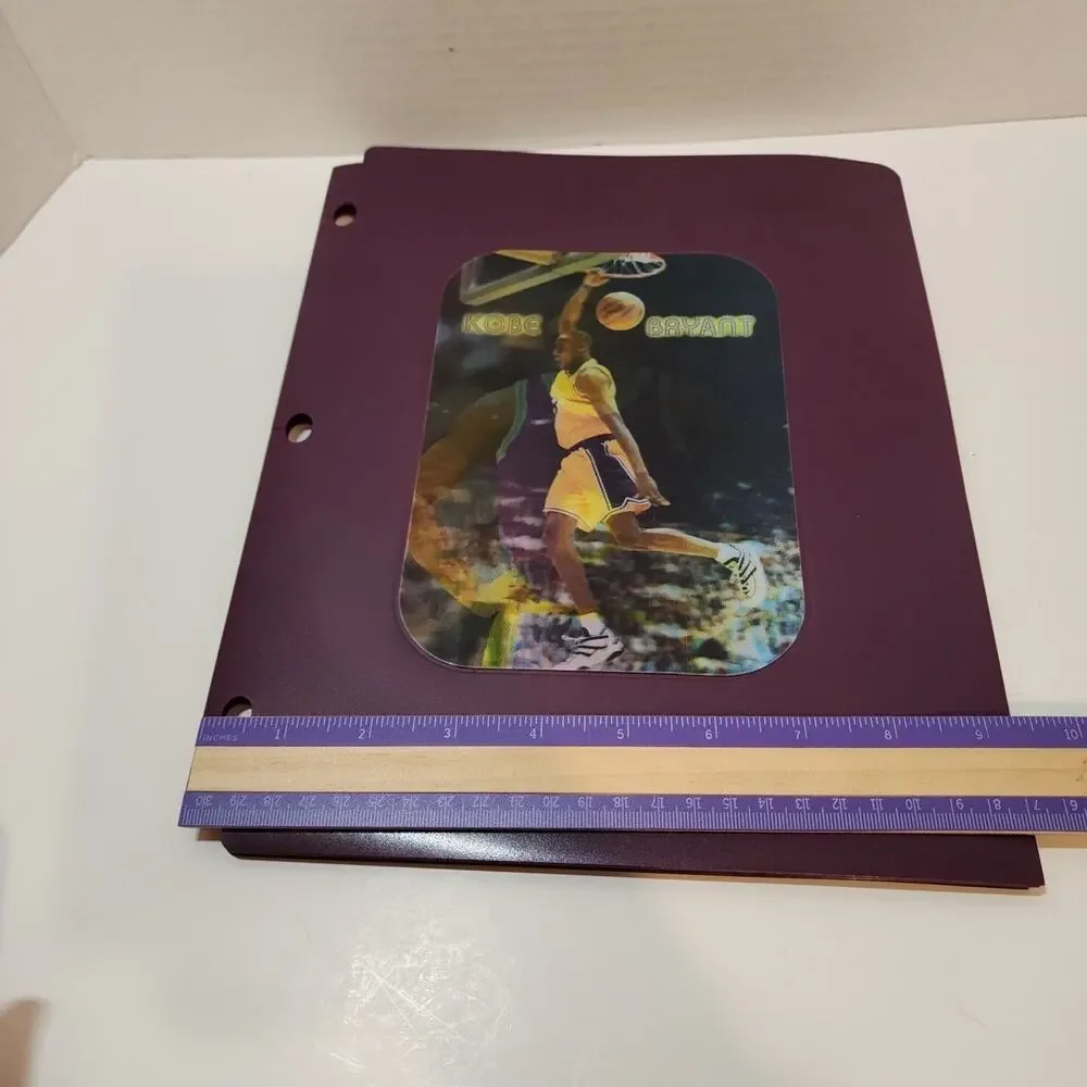 Rare 3-D Kobe Bryant School Folder Cool Moves Plastic 3 Ring Item #55002 Purple